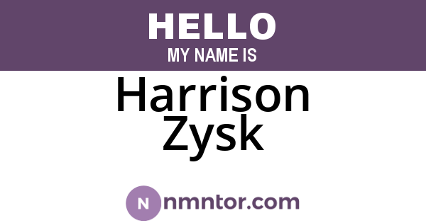 Harrison Zysk