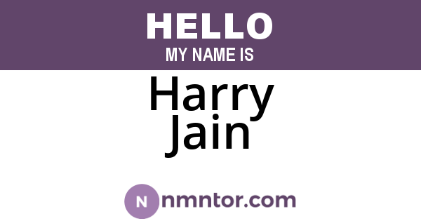 Harry Jain