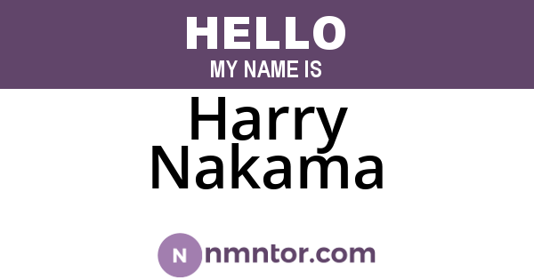 Harry Nakama