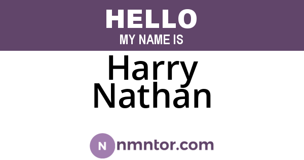 Harry Nathan