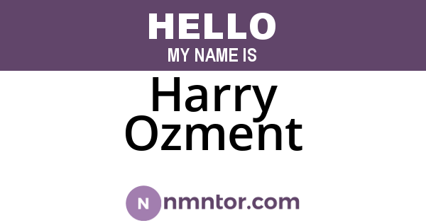 Harry Ozment
