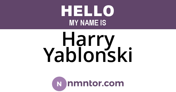 Harry Yablonski