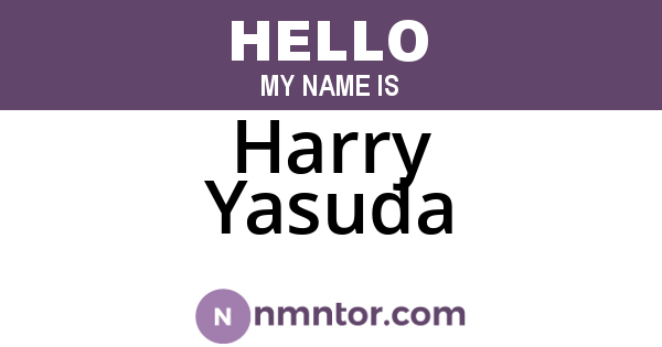 Harry Yasuda