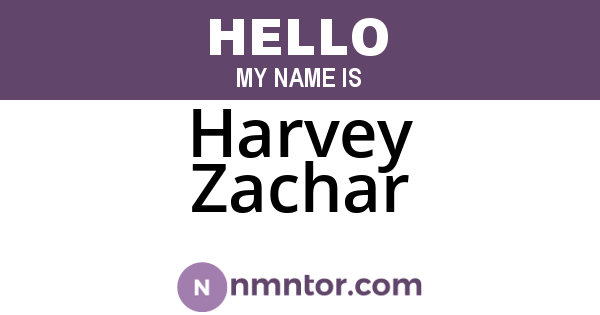 Harvey Zachar