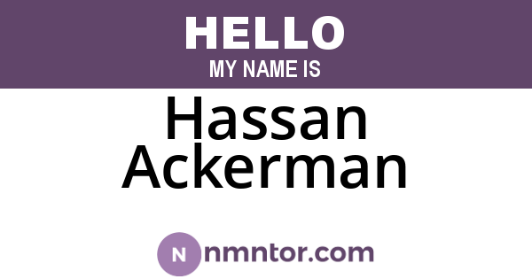 Hassan Ackerman