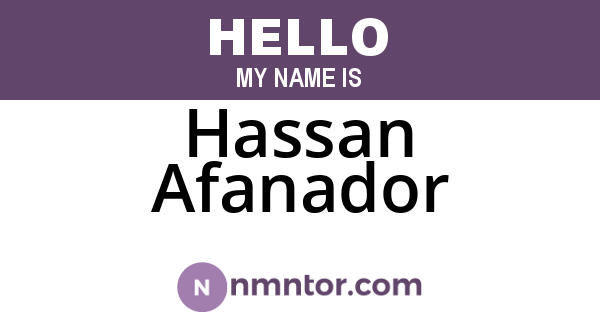 Hassan Afanador