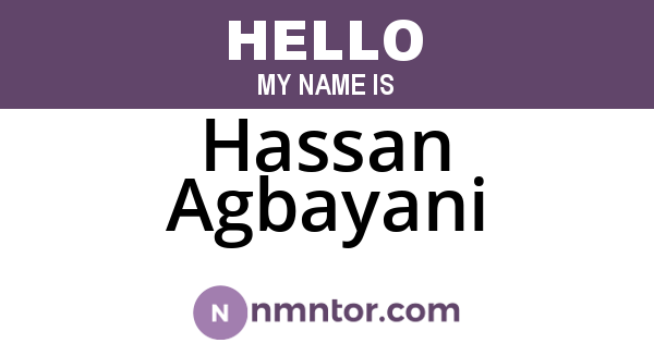 Hassan Agbayani