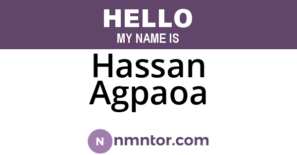 Hassan Agpaoa