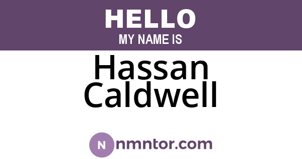 Hassan Caldwell