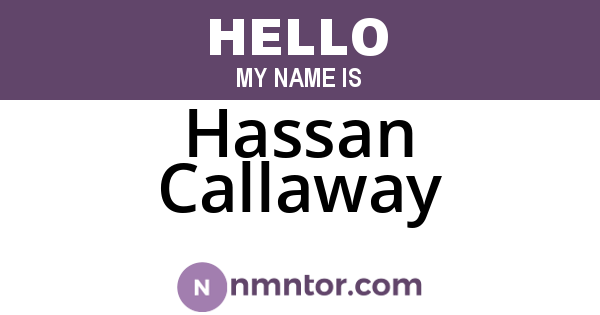 Hassan Callaway