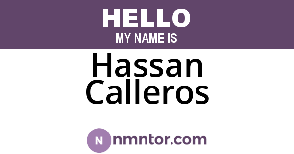 Hassan Calleros