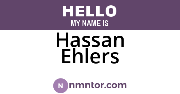 Hassan Ehlers