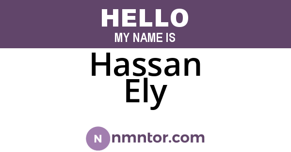 Hassan Ely