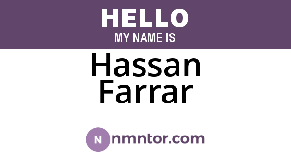 Hassan Farrar
