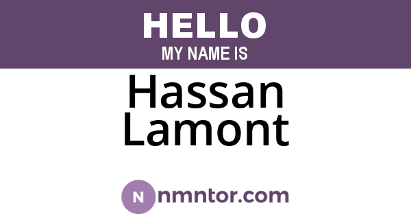 Hassan Lamont