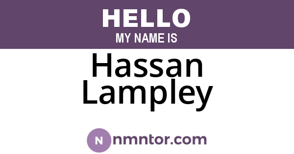 Hassan Lampley