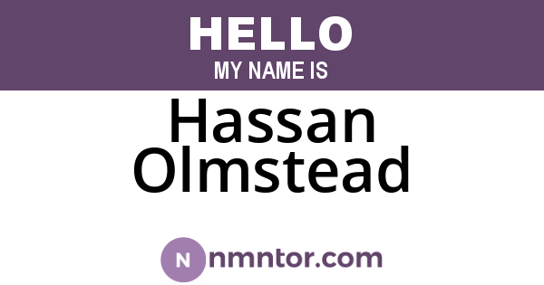 Hassan Olmstead