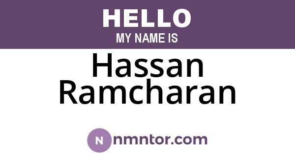Hassan Ramcharan