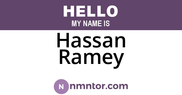 Hassan Ramey