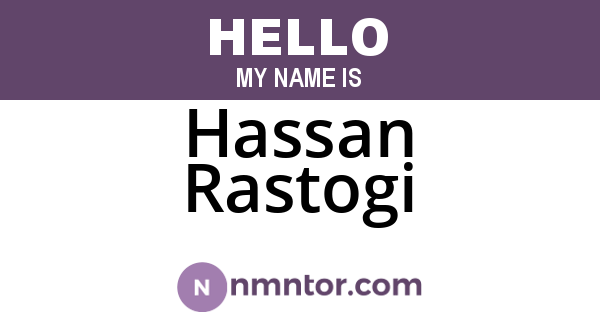 Hassan Rastogi