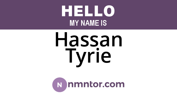 Hassan Tyrie