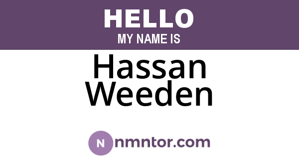 Hassan Weeden