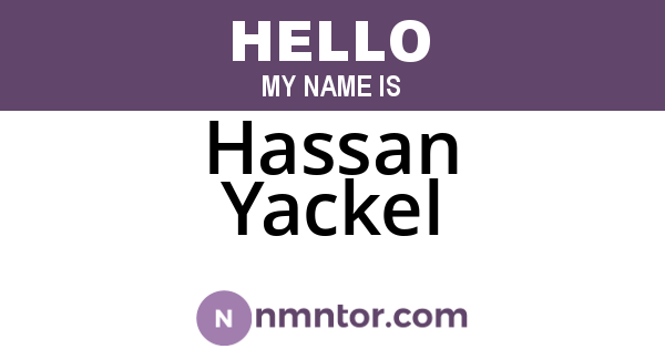 Hassan Yackel