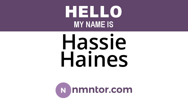 Hassie Haines