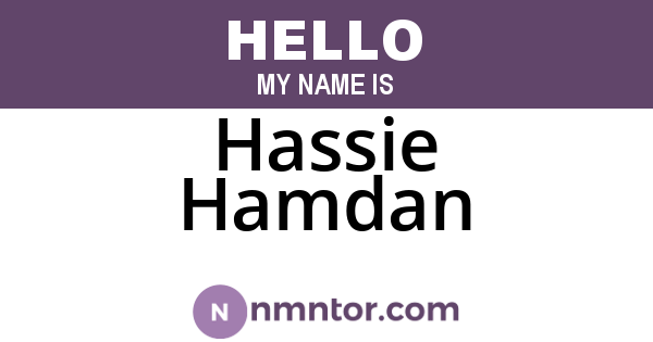 Hassie Hamdan