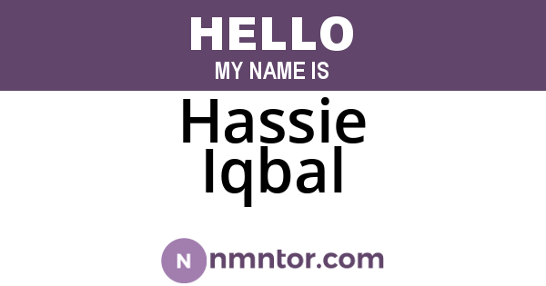 Hassie Iqbal