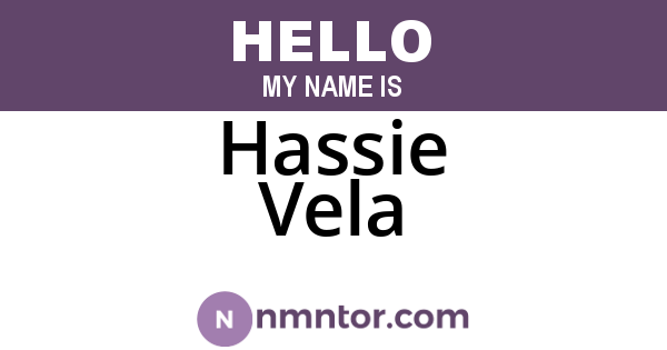 Hassie Vela