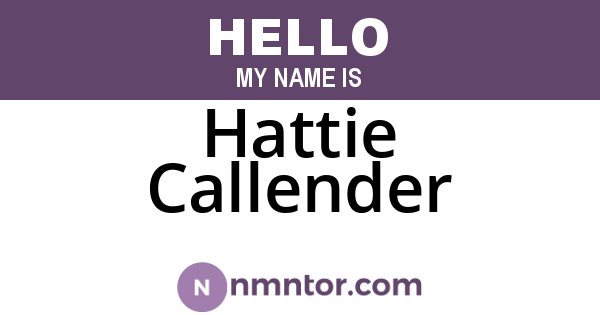 Hattie Callender