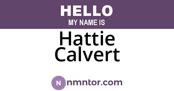 Hattie Calvert