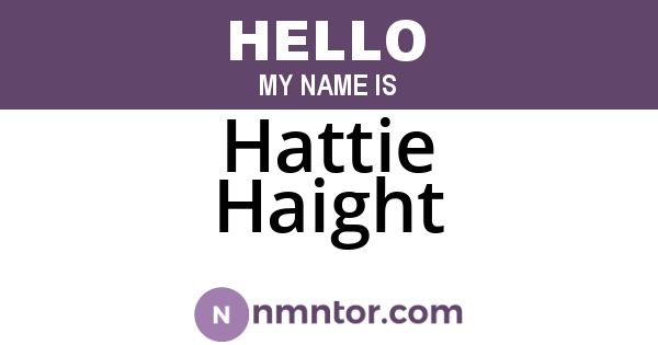 Hattie Haight