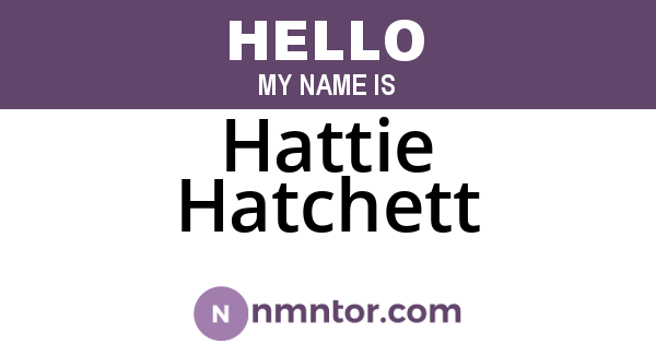 Hattie Hatchett