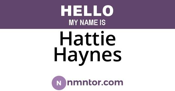 Hattie Haynes