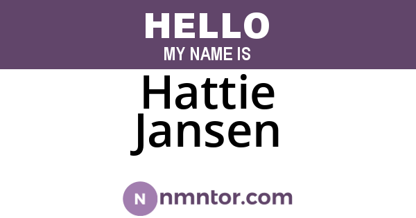 Hattie Jansen