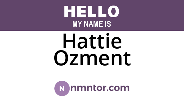 Hattie Ozment