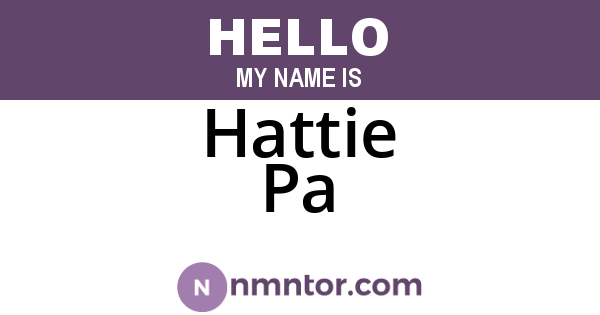 Hattie Pa