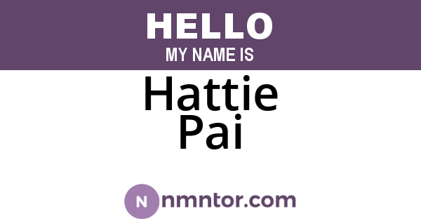 Hattie Pai