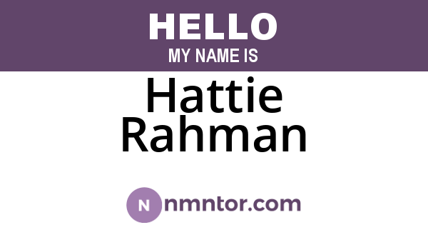 Hattie Rahman