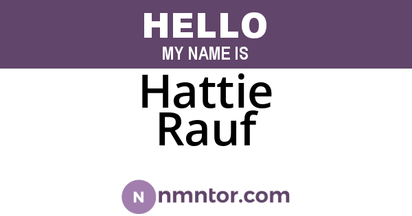 Hattie Rauf