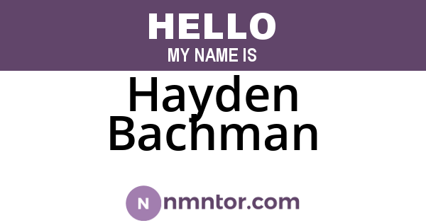 Hayden Bachman