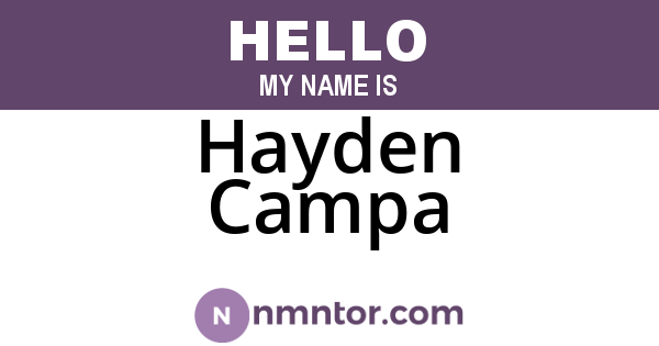 Hayden Campa