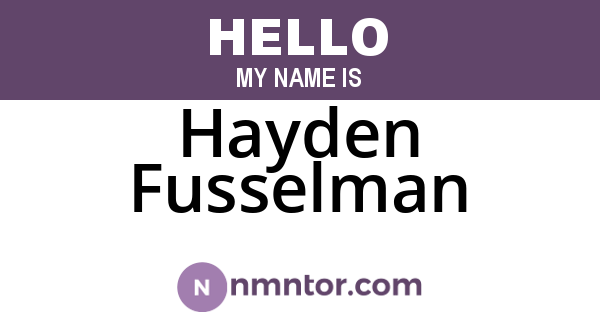 Hayden Fusselman