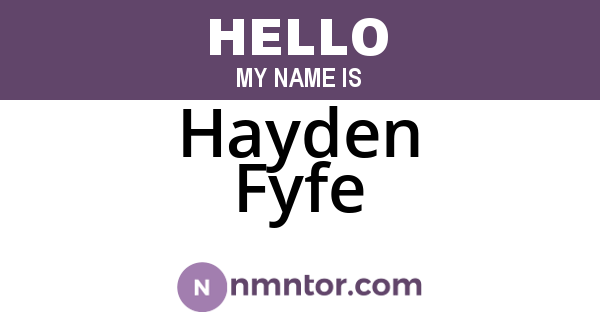 Hayden Fyfe