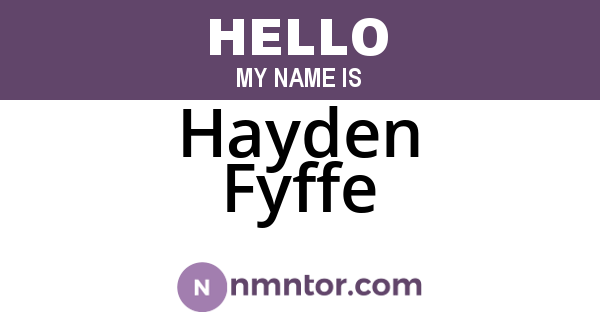 Hayden Fyffe