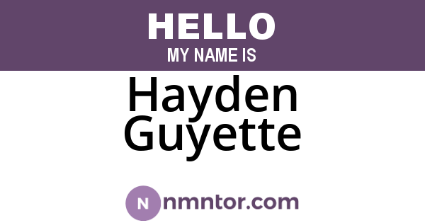 Hayden Guyette