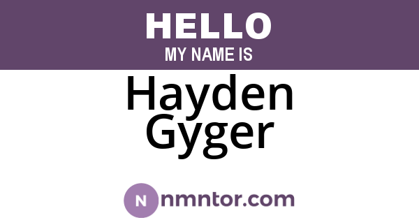Hayden Gyger
