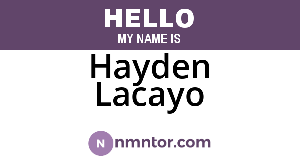 Hayden Lacayo
